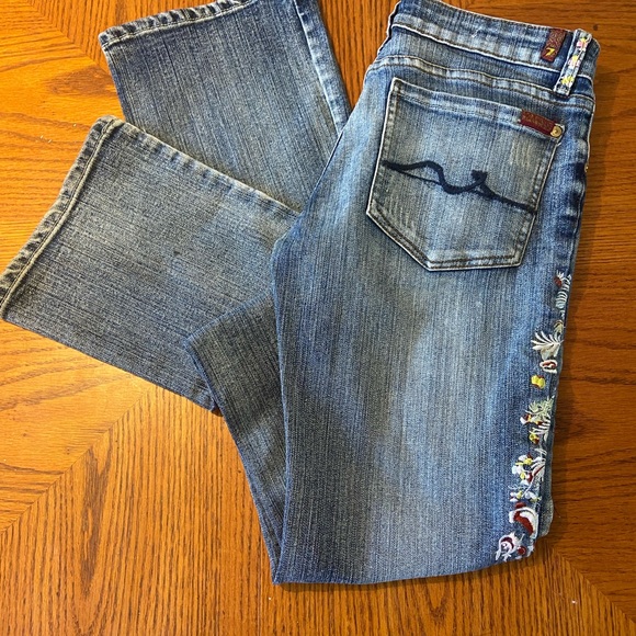 7 for all man kind “limited edition” Zac Posen flare jeans size 28 vintage! - Picture 5 of 9